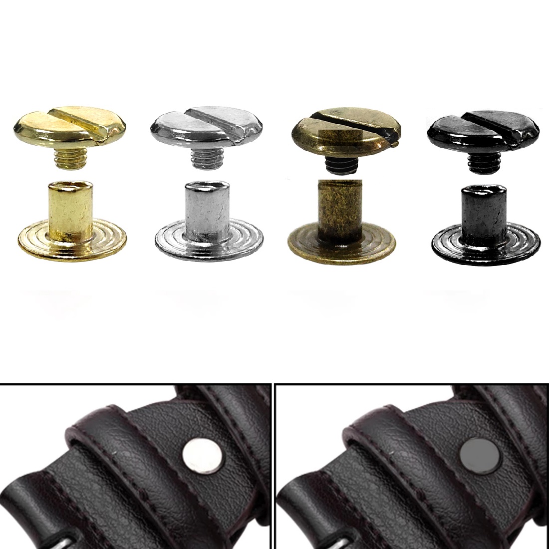 Rivet Setter Tool - 10 Pz Artigianale In Pelle Chicago